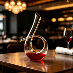 Premium Hand‑Blown Crystal Wine Decanter, Art‑Shaped Aerator for Home Bar & Hotel